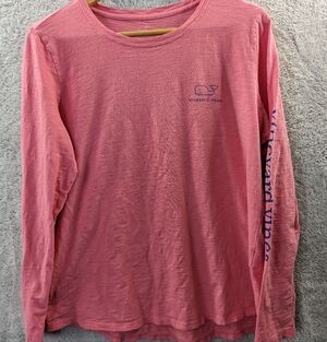 Vineyard Vines Women's Coral Long Sleeve Tee Sz L
